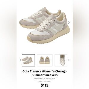 Gola Size 6 EU 37 Chicago Glimmer Sneakers